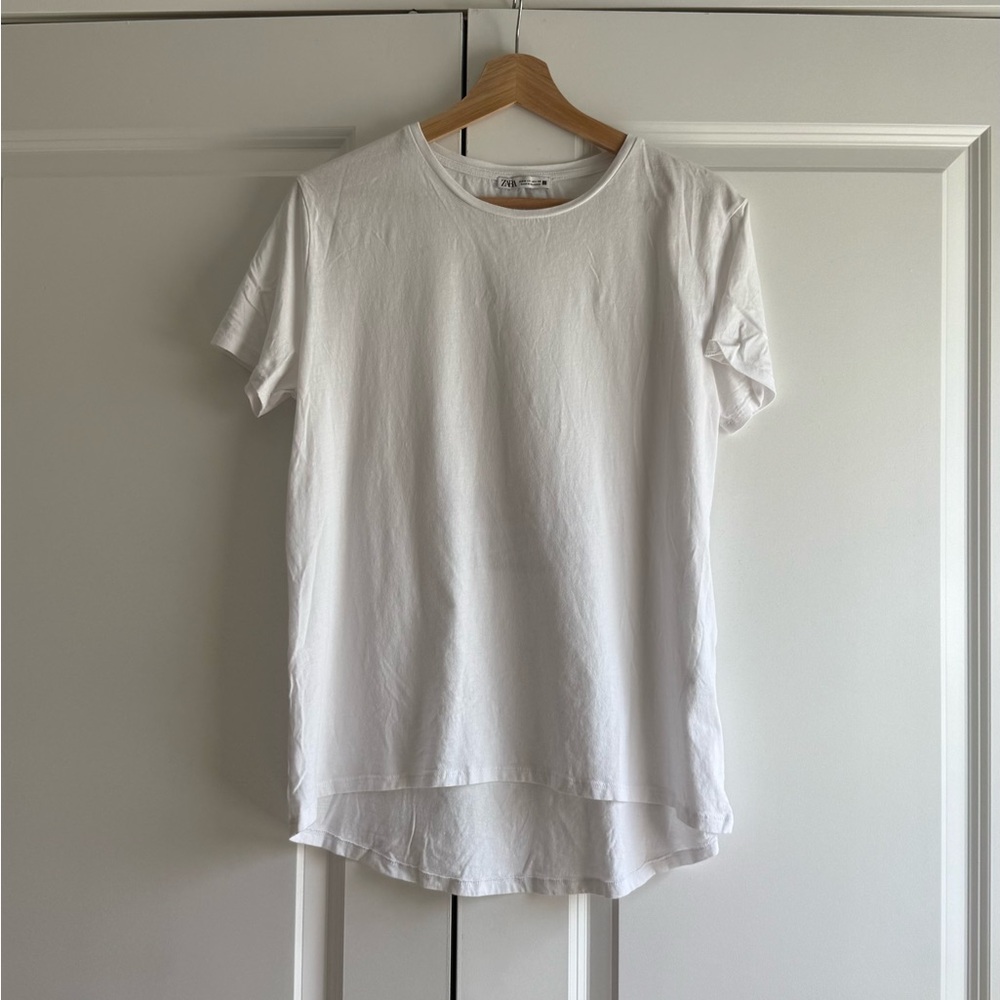 Zara White Short Sleeve Tee